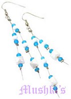 Glass bead hanging earring - click here for large view